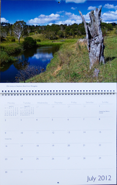 Prety scene at Stephens Bend on Commissioners Creek on calendar